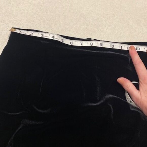 R&K Evening Black Velvet High front Slit Stretch Formal Long Maxi Skirt Size 12 - Picture 7 of 7